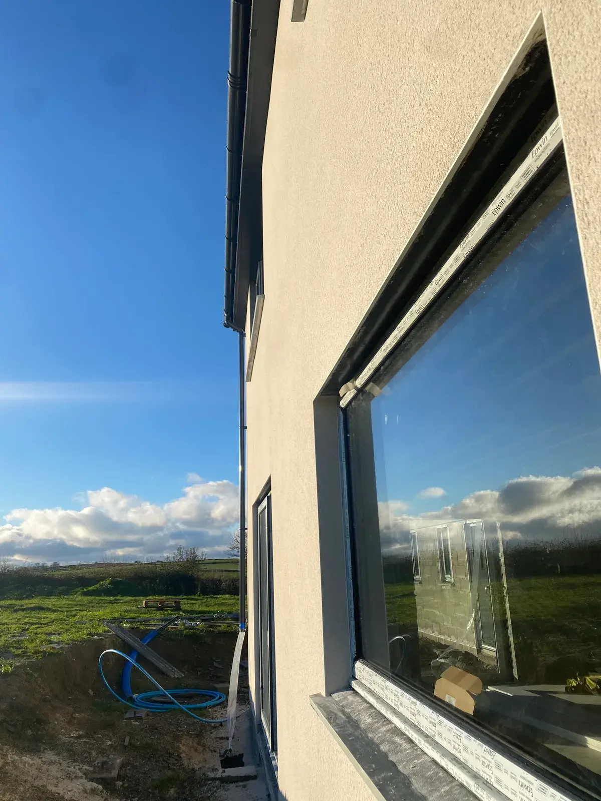 Monocouche render detailing at the gable and eaves